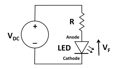 Simple LED biasing circuit